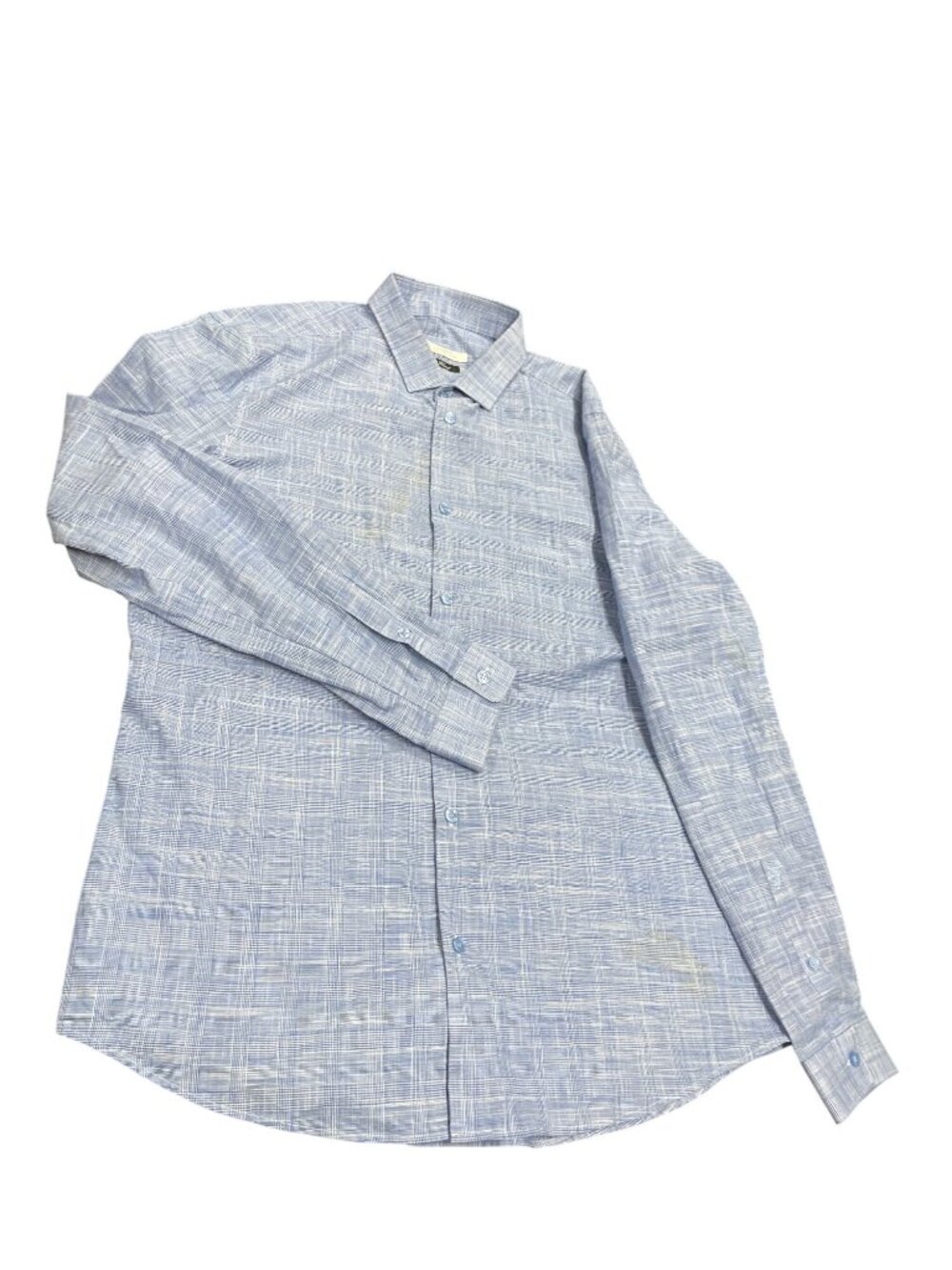 Versace Collection mens blue plaid button down dress shirt sz 43/17 SKU 10-547